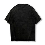 Men T Shirt Portrait Printing Washed and Worn Short Sleeve T-shirt