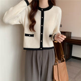 Women Knitted Cardigan Autumn and Winter Long Sleeve Knitted Cardigan Top