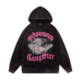 Men Hoodie Hiphop Sweater Hooded Angel Print Oversize Couple Jacket