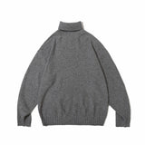 Unisex Winter Cotton Coat Turtleneck Sweater Vintage Loose Knitted Top