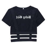 Women T-shirt Summer Sexy Slim-Fit Short-Sleeved Letter Printed T-shirt