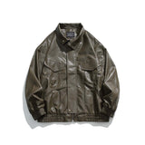 Unisex Jacket Fall Lapels Leather Jacket