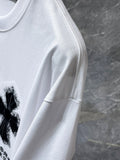 Chh Chrome Hearts T Shirts Embroidered Sanskrit Alphabet Cross Sports Loose Short Sleeve T-Shirt
