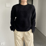 Women Winter Knitted Sweater round Neck Thick Sweater Autumn and Winter Loose-Fitting Long Sleeve Sweater 8t3120