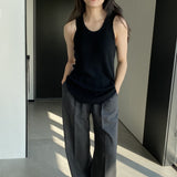 Women Knitted Two-Piece Set Spring Loose Sweater round Neck Vest Blouse Ab29