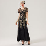 Flappers 1920S Dress Sexy Evening Dress Female Elegant Sequined Fishtail Dress