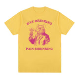 Day Drinking Pain Shrinking Vintage Rat Drawing T Shirt