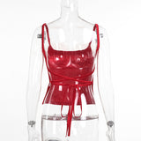 Women Tops Spring Slim-Fitting Suspenders Vest Sexy Backless Bow Top