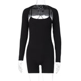 Women Jumpsuit Autumn Sexy U Collar Tight Jumpsuit (Hawthaw0412)