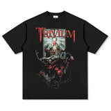 Mens Vintage Rock Band T-Shirt VINTAGE Trivia Rock Band ROCK Print Short Sleeve T-Shirt Loose