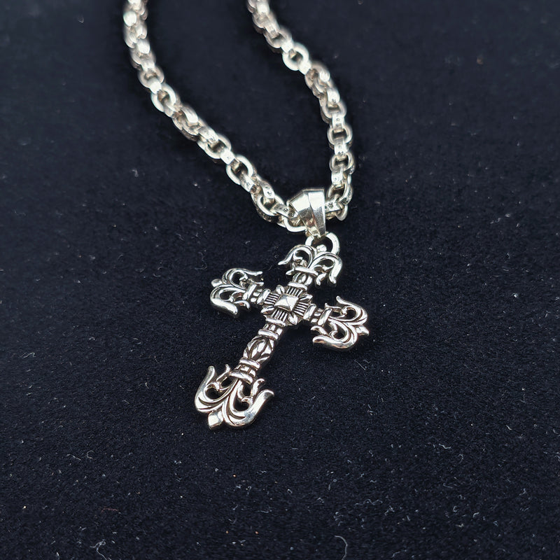 Chrome Hearts Necklace Men's and Women's Sterling Silver Vintage Large Pendant