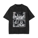 Washed cotton t-shirt Baki Hanma printed washed old short-sleeved t-shirt