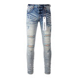 Purple Brand Jeans Blue with Holes Worn Jeans