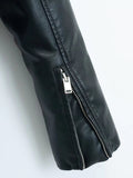Women Leather Jacket PU Leather Women's Short Slim Jacket Motorcycle Leisure Leather Jacket