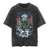 2024Streetwear Tshirt Japanese Anime Graphic Vintage Washed