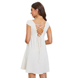 Women Dress U-Neck Backless Sexy Dress