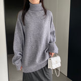 Women Winter Knitted Sweater Knitted Bottoming Shirt Turtleneck Autumn and Winter Loose Long Sleeve Women's Clothing 8t3113