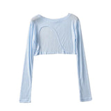 Women Sweater Knitwear Spring round Neck Irregular Smock Top Short-Sleeved T-shirt