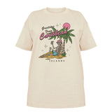 5013Carib Summer Skeleton Tropical Beach T-Shirt Oversized