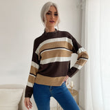 Women Knitted Sweater Autumn Long Sleeve Mock Neck Sweater