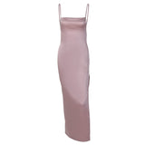 Women Dresses Summer Sexy Backless Slim Fit Split Sling Dress