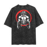 Washed Summer Vintage Printed T-Shirt Hip Hop Men's and Women's Short Sleeves