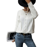 Women Knitted Sweater Autumn and Winter Women's Twist Long Sleeve White Sweater