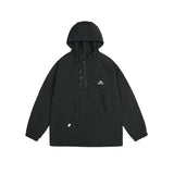 Unisex Jacket Retro Hooded Shell Jacket Men's and Women's Coats Half Zipper Functional Jacket