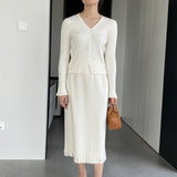 Women Knitted Skirt Autumn and Winter Knitting Skirt Straight Skirt