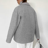 Women Trench Coat Gray Woolen Coat Autumn and Winter Suit