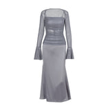 Women Dresses Autumn Mesh Fishtail Sling Dress