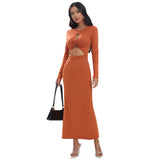Women Dress Autumn Winter Sexy Slim Fit Hollow Dress