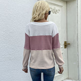 Women Knitted Sweater Spring and Autumn Pullover Multicolor V-neck Sweater