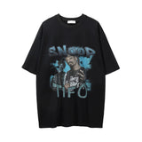 Men Vintage T-Shirt Character Printed Short Sleeve T-shirt