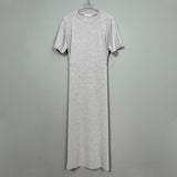 Women Dresses Short Sleeve Button Pleated Dress Loose Long Dress