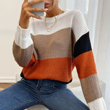Women Knitted Sweater Autumn Winter Assorted Colors Crew Neck Women's Sweater