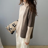 Women Winter Knitted Sweater Autumn and Winter Turtleneck Pullover Retro Loose Knitted Top 8t3099