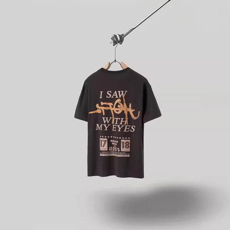 Men T-shirts Travis Scott Cactus Jack x Utopia Tour Utopia Short Sleeve T-Shirt Men