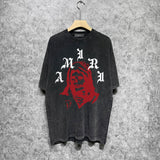 Amiri T-shirt Washed and Worn Retro Short Sleeve T-shirt