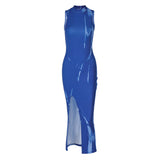 Women Dresse Crew Neck Sleeveless Dress