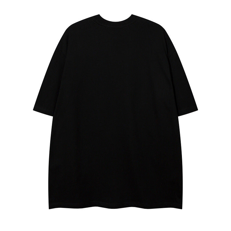 Men T Shirt Cross Rhinestone Hot Fixed Short Sleeve T-shirt