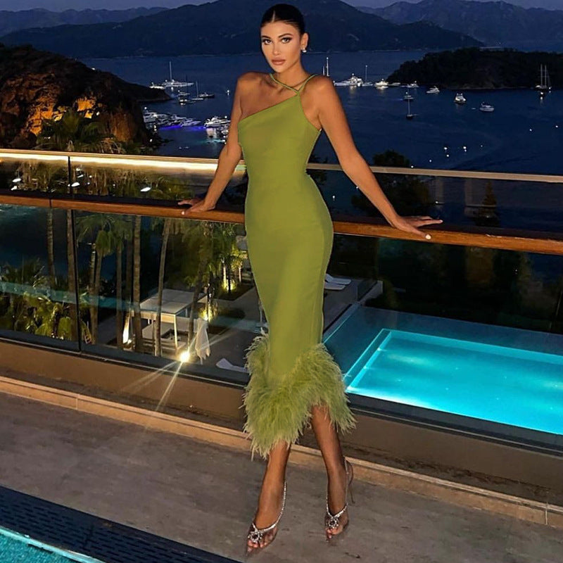 Women Dresses Spring Sexy Backless Slim Fit Long Dress