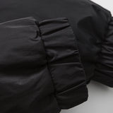 Unisex Winter Cotton Coat Patch Pocket Decorative Stand-up Collar down Jacket Retro Loose down Jacket