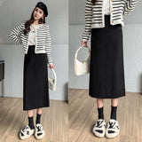 Women Knitted Skirt Autumn Half-Length Knitted Hip Skirt Wool Skirt