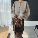 Women Cardigan Sweater Autumn Cardigan Top Knitted Cropped Coat Top 8t3108