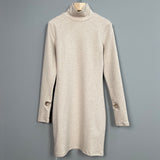 Women Dresses Autumn and Winter Turtleneck Dress Hip Skirt Skirt