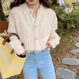 Women Knitwear Autumn and Winter round Neck Sweater Loose Knitted Cardigan