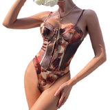 Women's Party Tops Sling Sexy Backless Breasted Steel Ring Jumpsuit