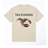 Tax Evasion Lobster Funny Meme Graphic Print Tee Shirt Men
