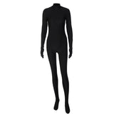 Women Jumpsuit Fall Slim Fit Long-Sleeve Zipper Jumpsuit